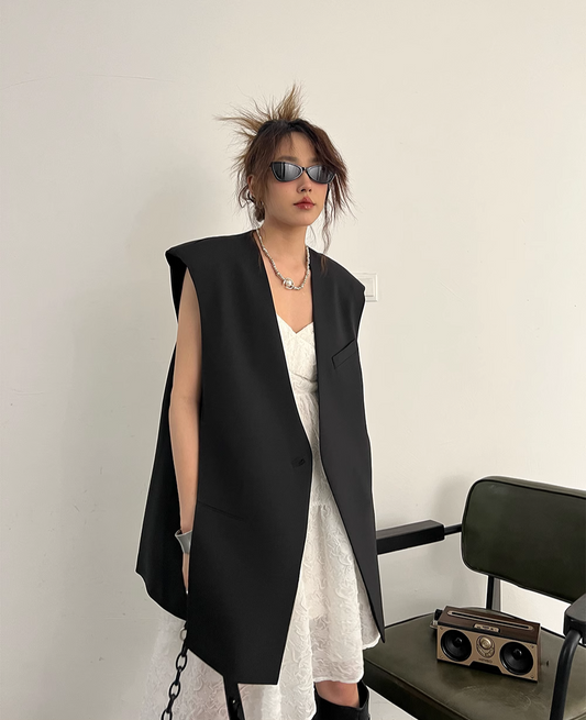 アメリカンシルエットスーツベストトップス