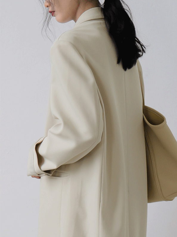 ダブルプラケットロングコート