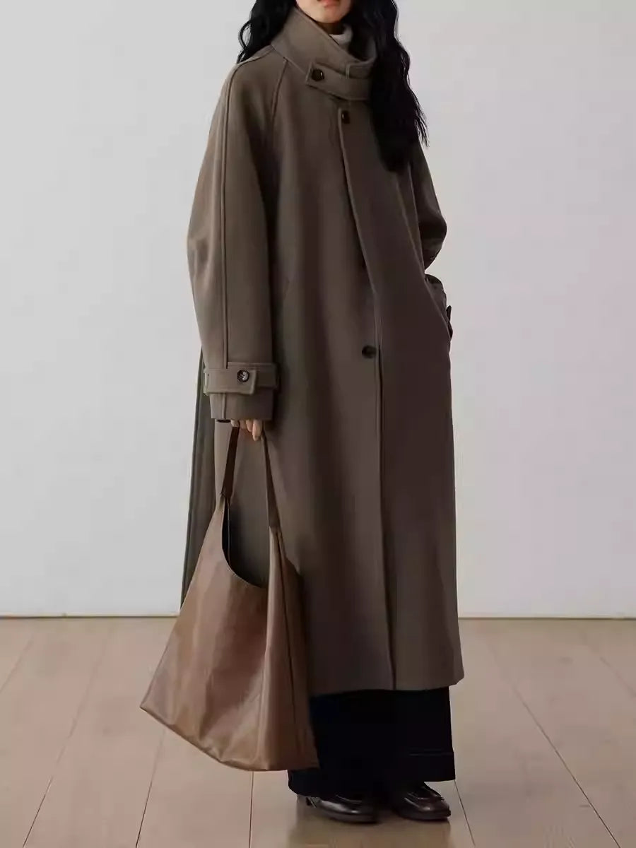 シングルブレストウールコート