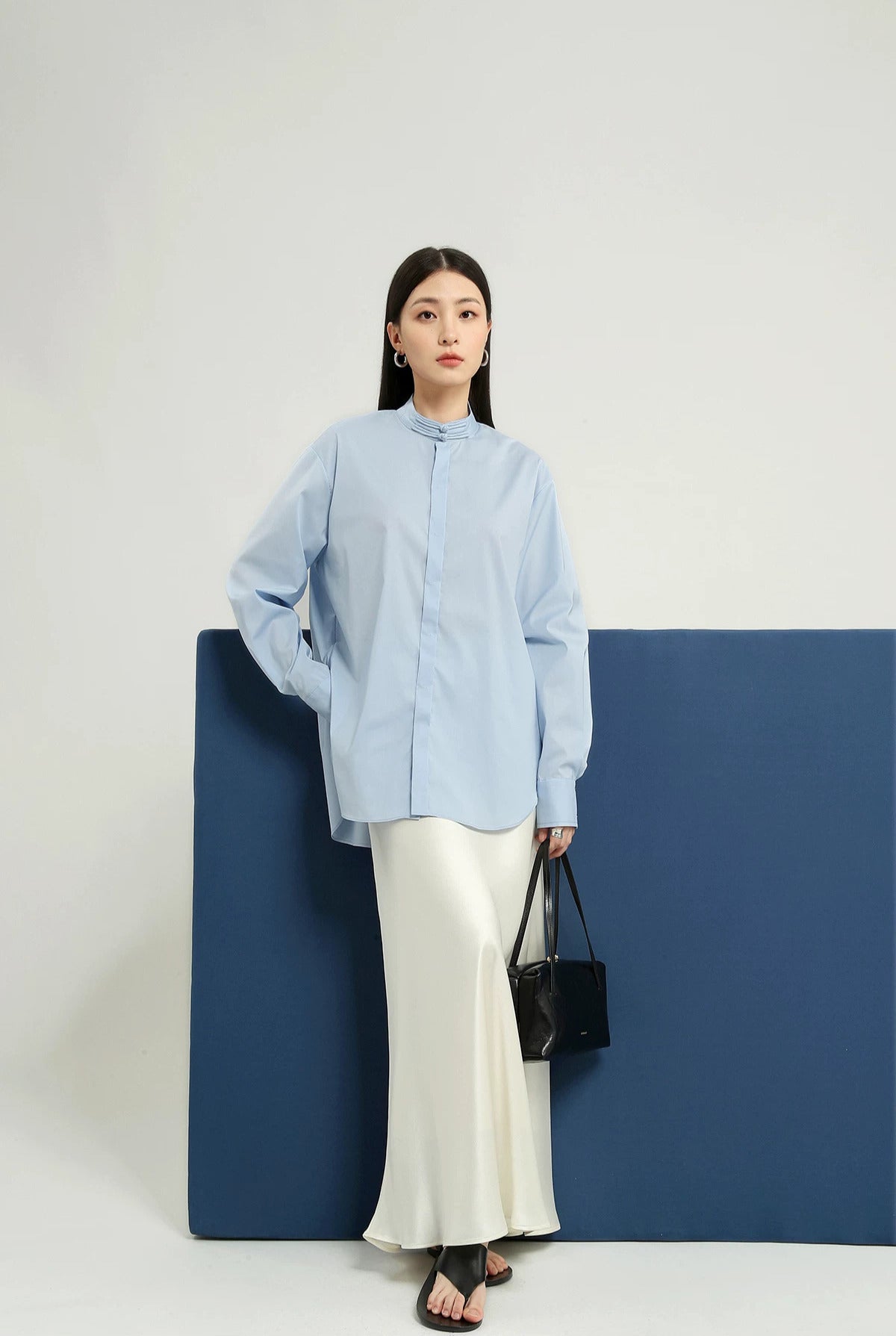 シルクサテンロングストレートスカート