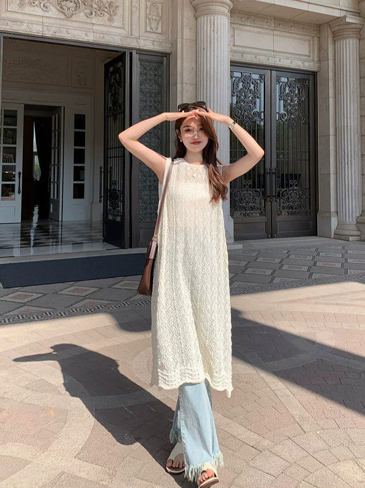 ニットロングベスト