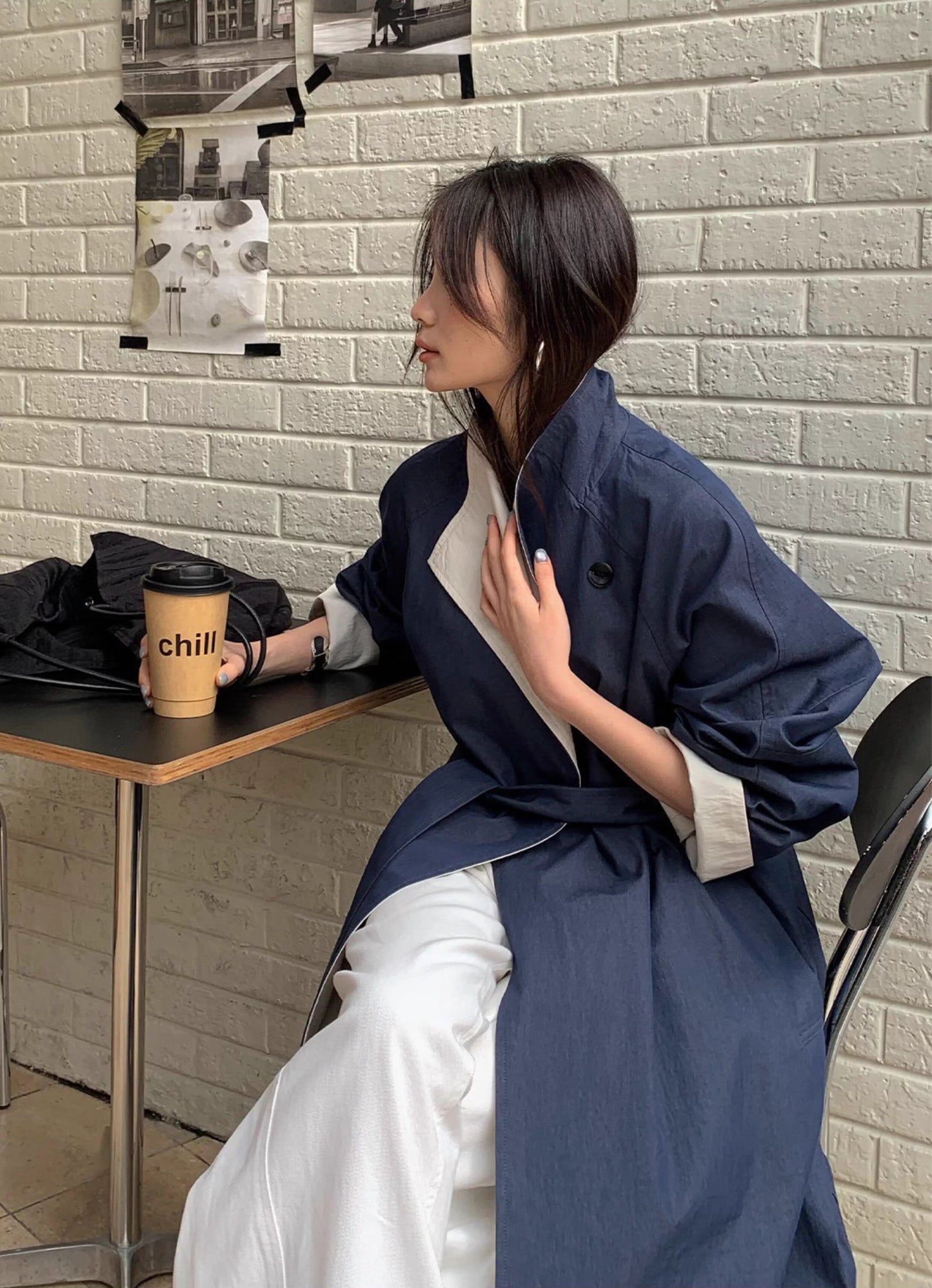 カジュアルデザイントレンチコート