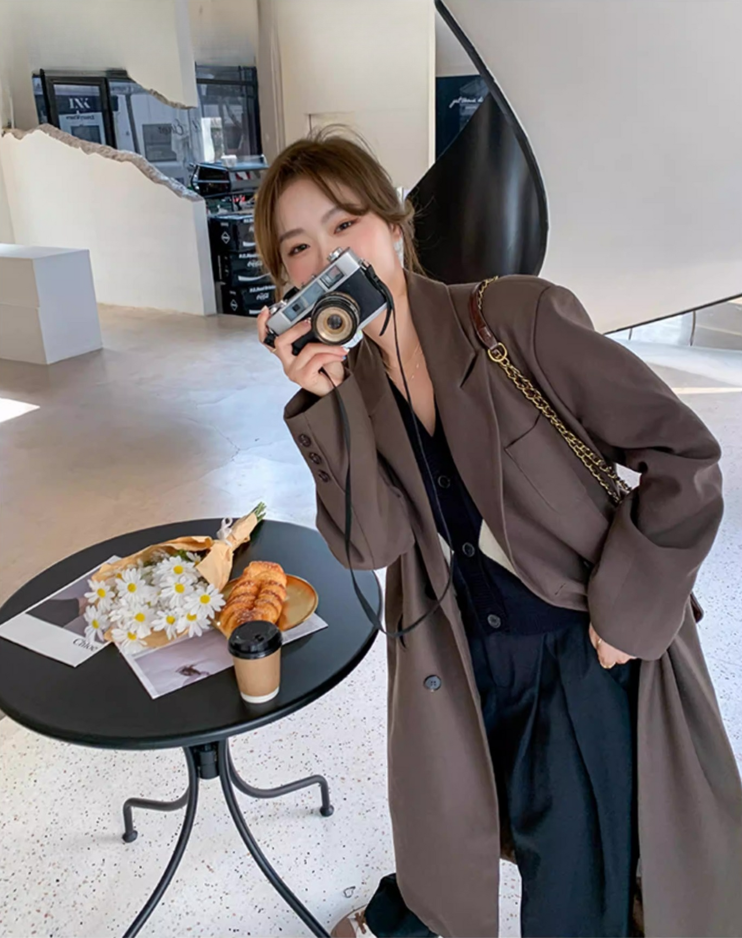 ロングスーツトレンチコート