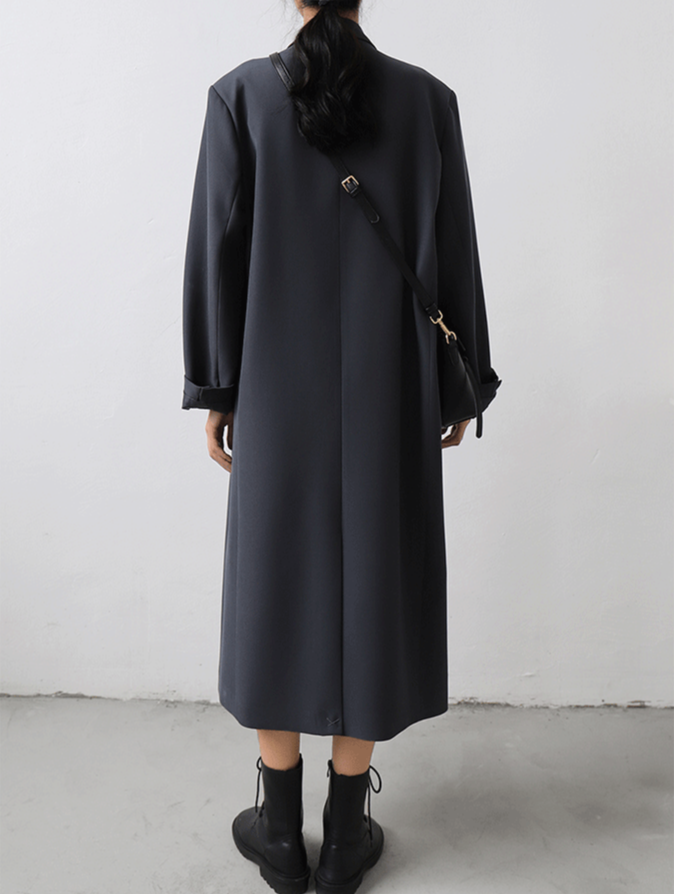 ダブルプラケットロングコート