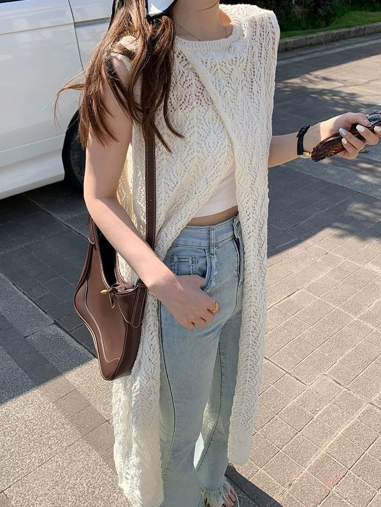 ニットロングベスト
