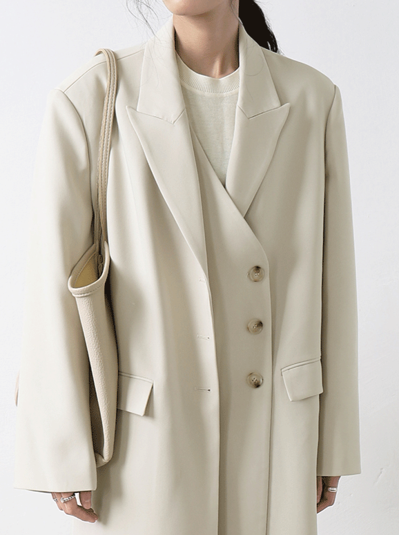 ダブルプラケットロングコート
