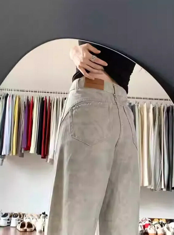 ハイウエストレトロライトカラージーンズ