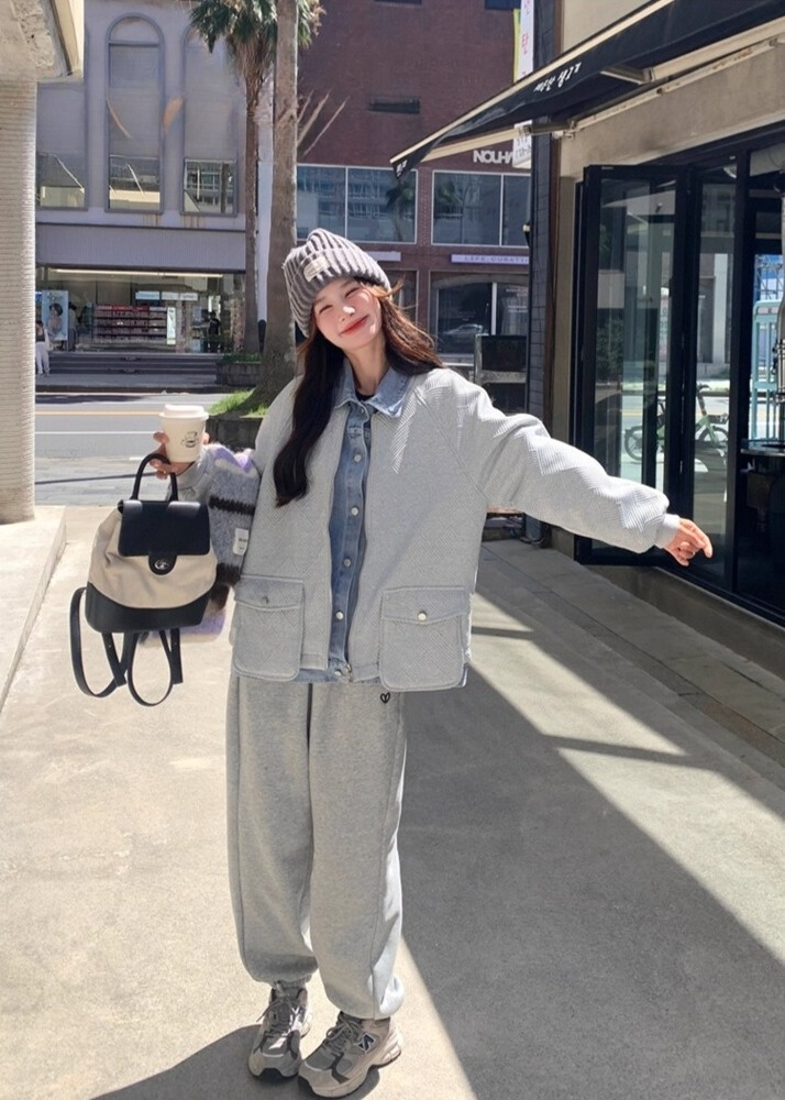 デニムパッチカーディガンジャケット