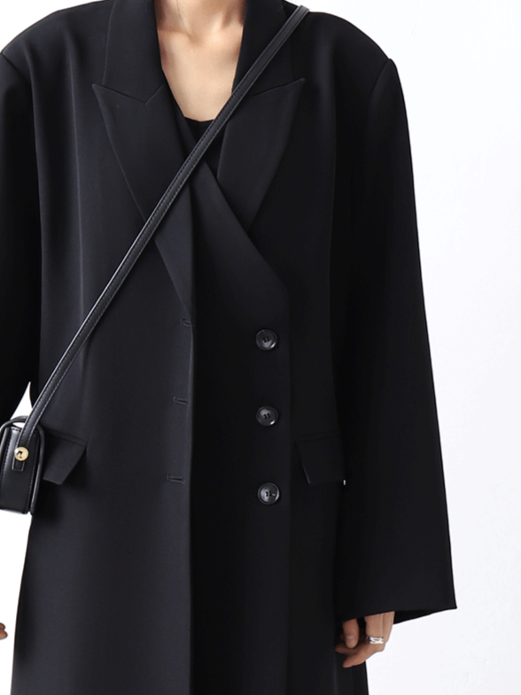 ダブルプラケットロングコート