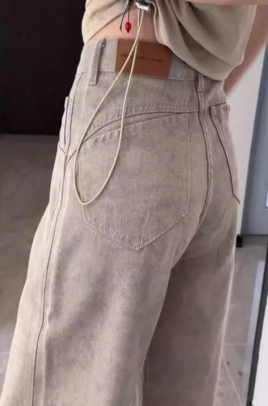 ハイウエストレトロライトカラージーンズ