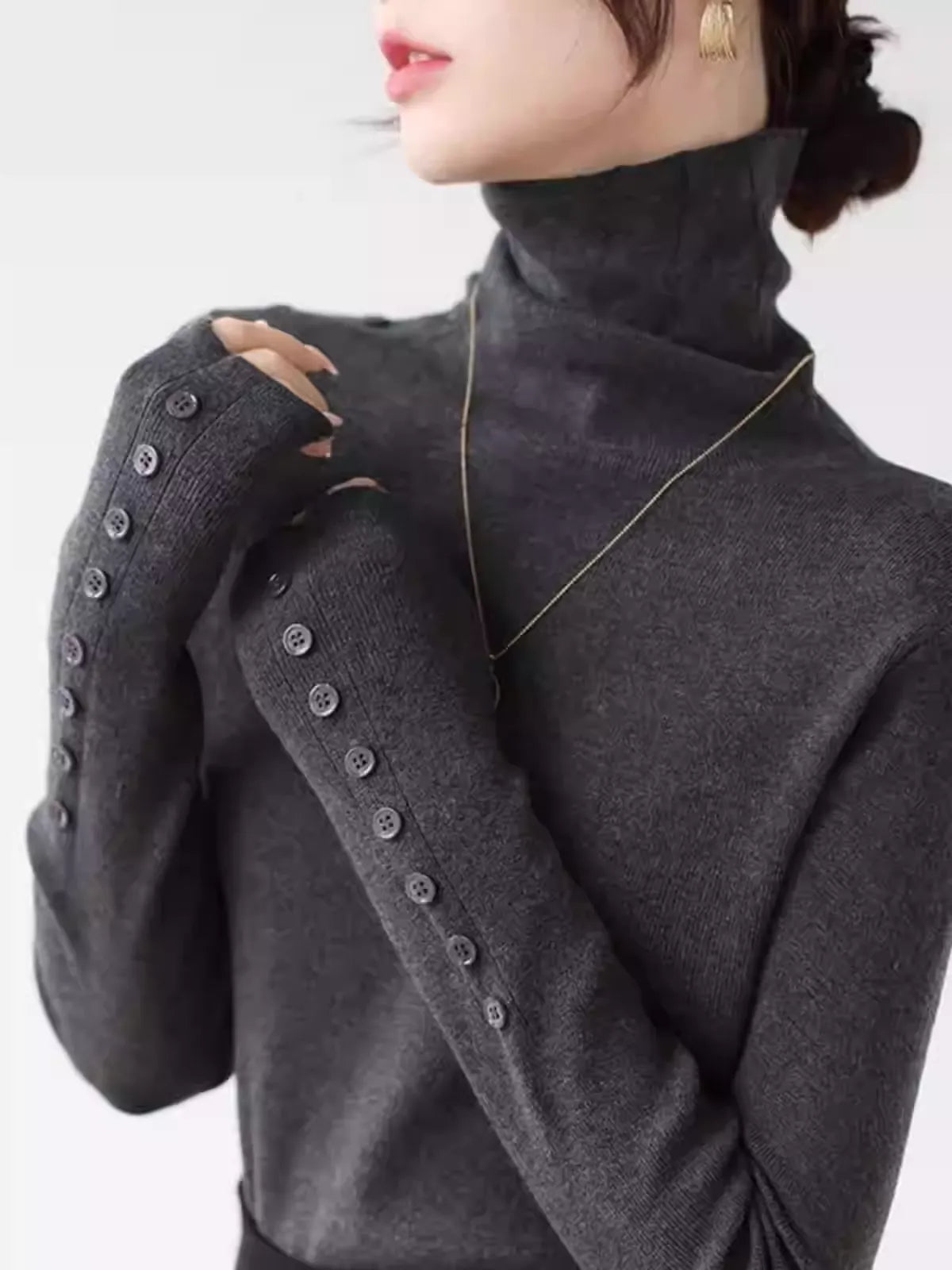 ハイネックニットトップス