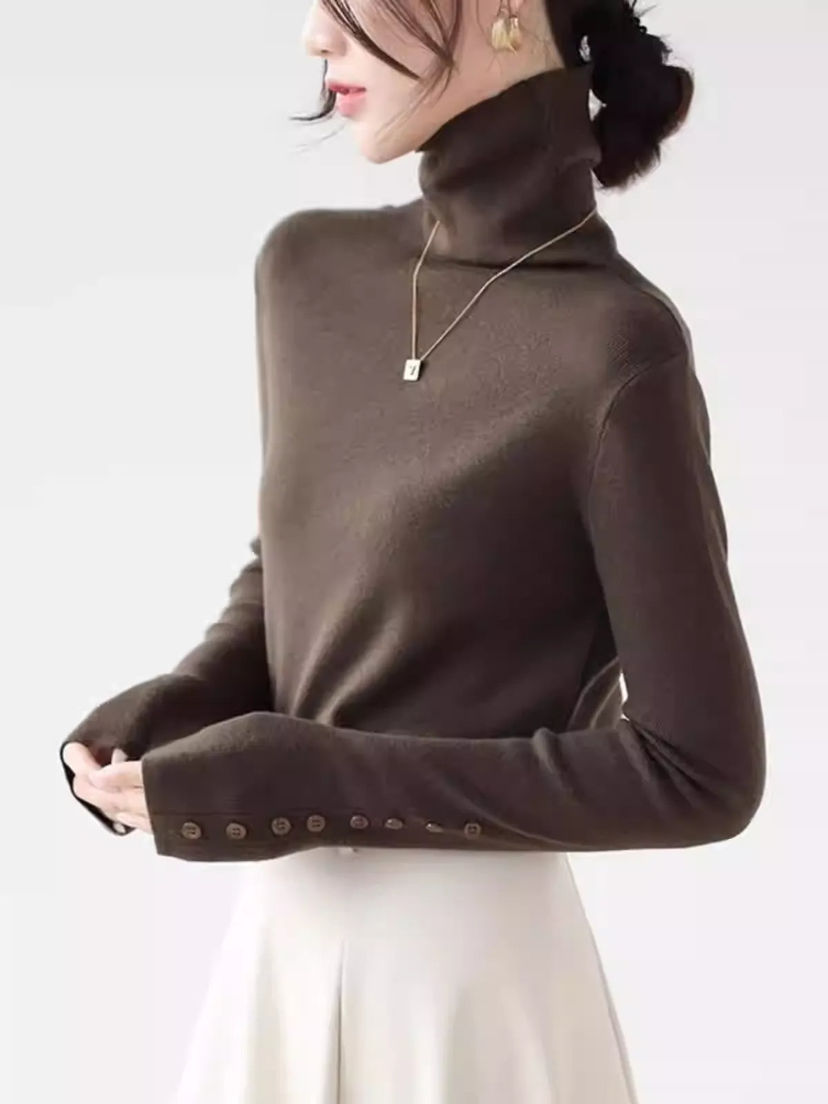 ハイネックニットトップス