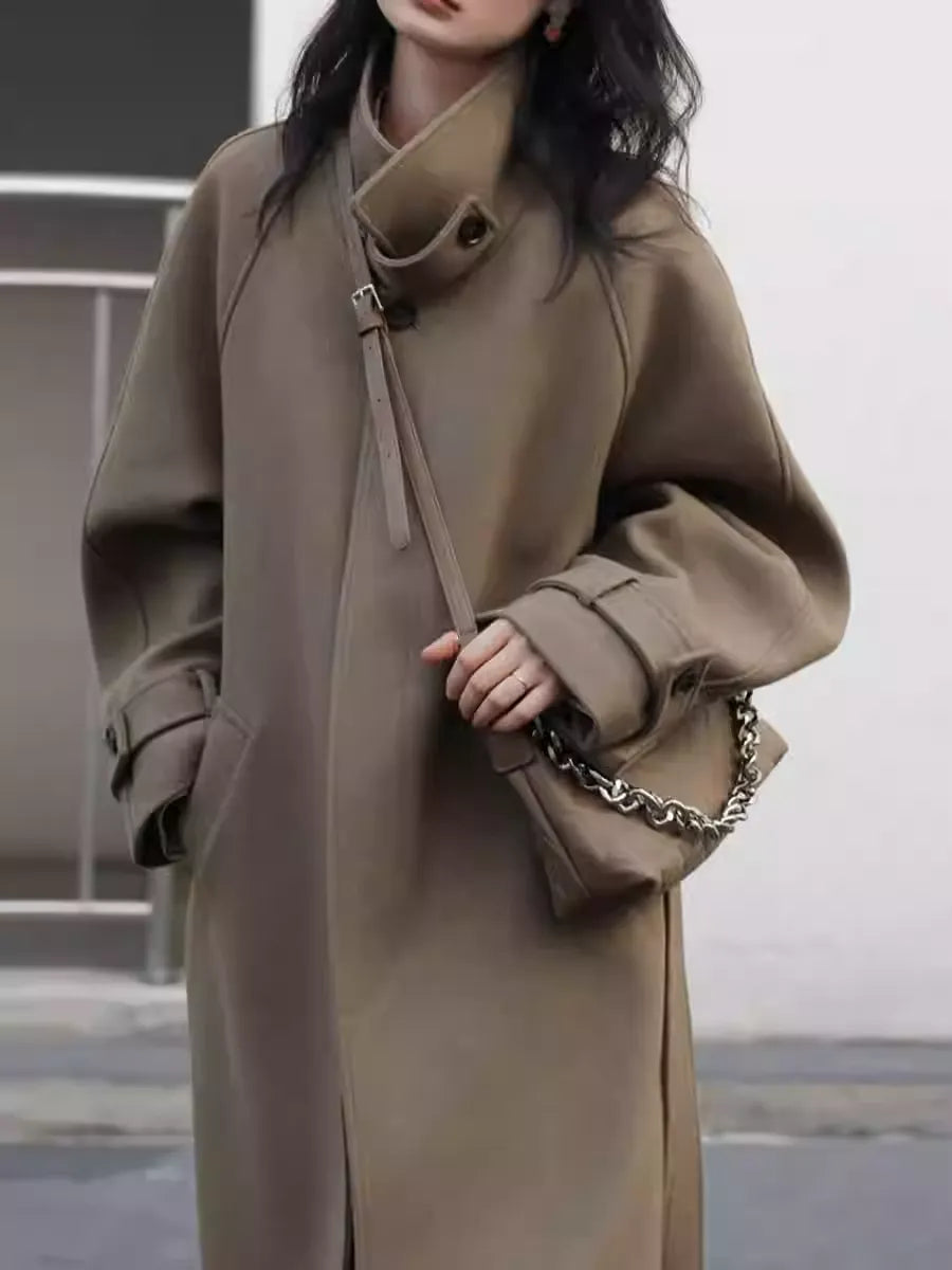 シングルブレストウールコート