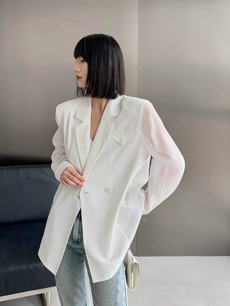 メッシュデザインスーツジャケット