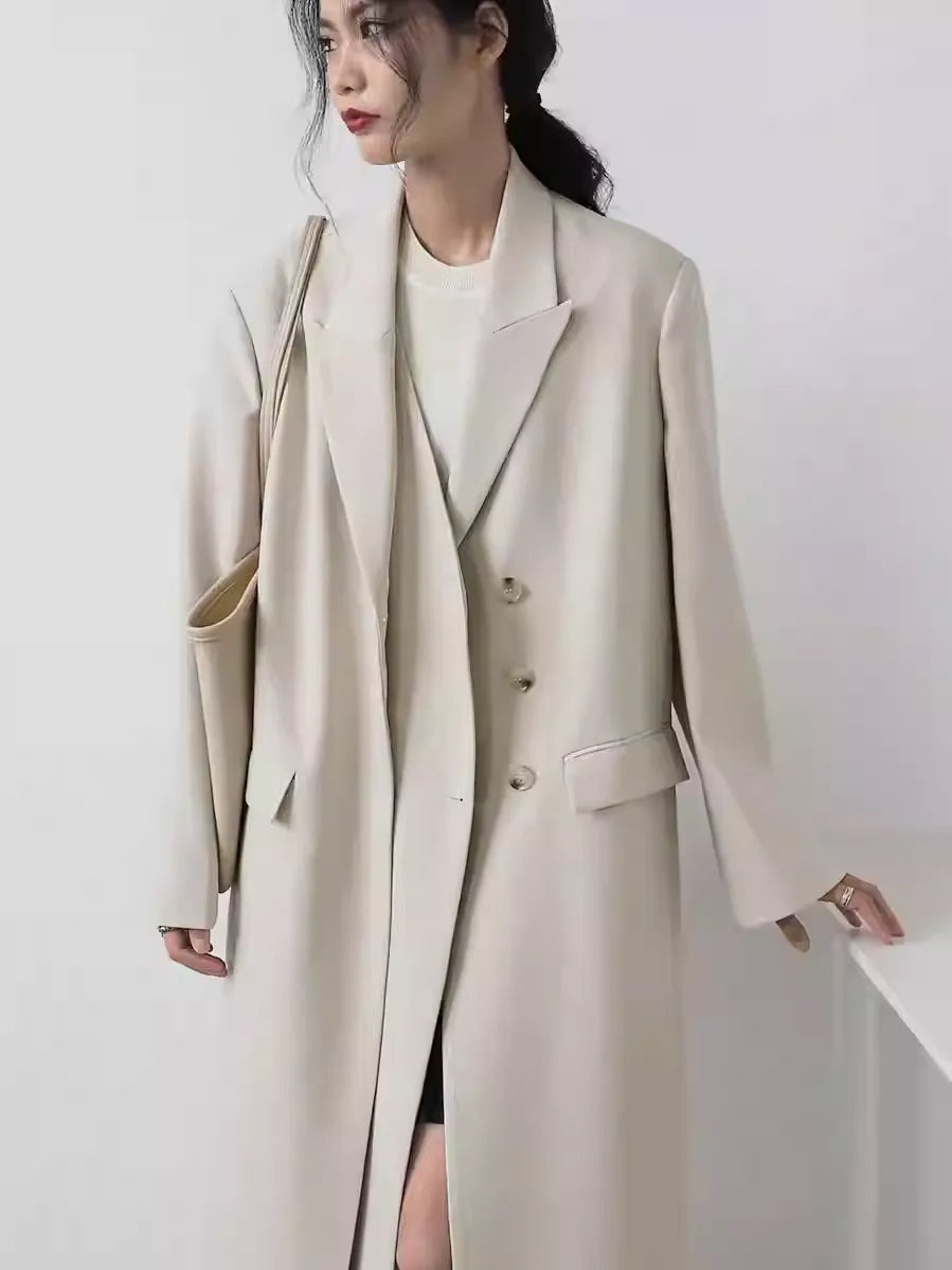 ダブルプラケットロングコート