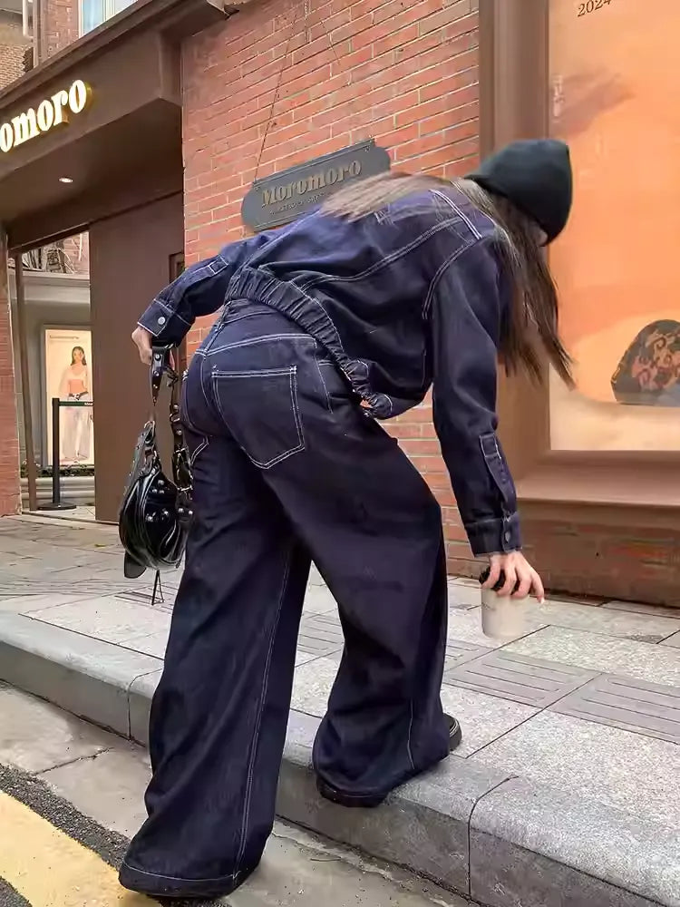 ダークブルーショートデニムジャケット（セットアップ上）