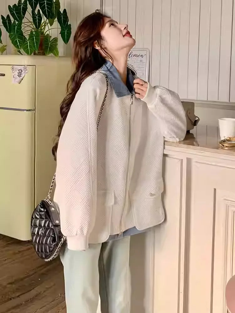 デニムパッチカーディガンジャケット