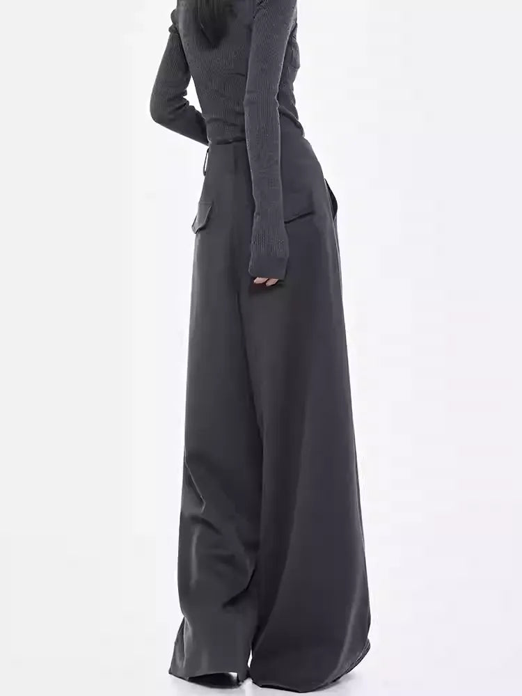 ワイドレッグスラックスパンツ